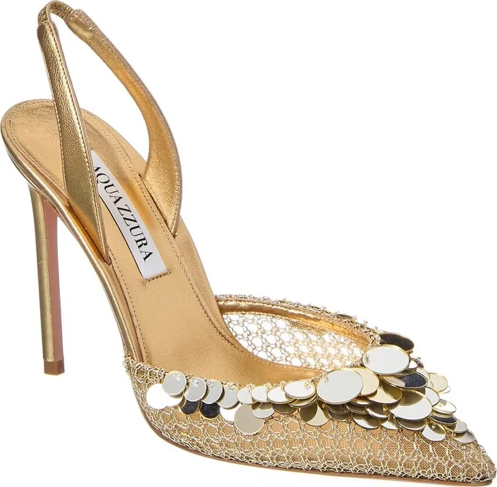 Aquazzura Can Can 105 Leather Slingback Pump