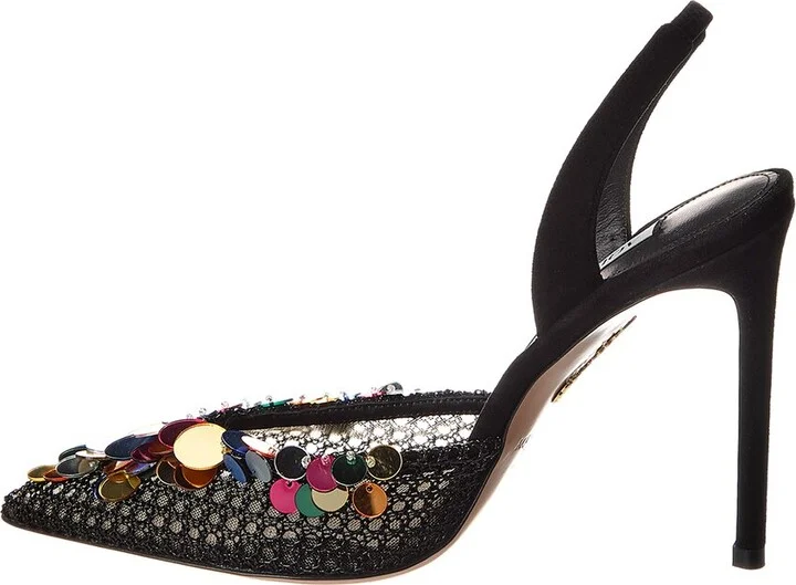 Aquazzura Can Can 105 Suede Slingback Pump - Image 2