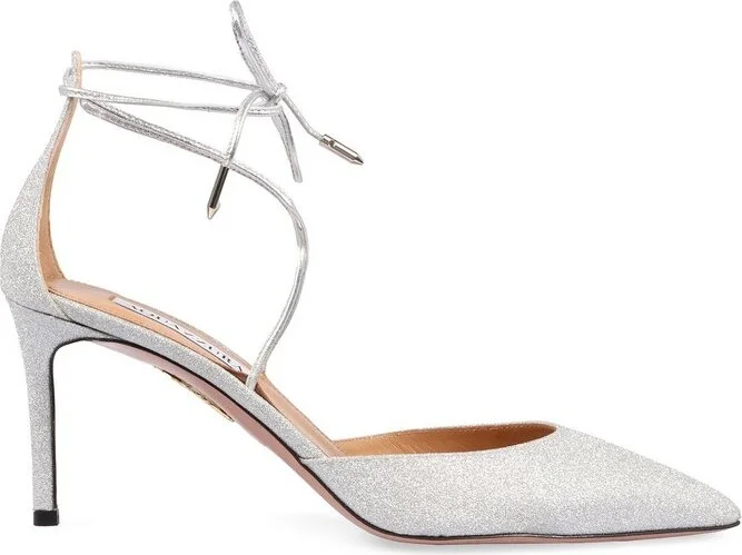 Aquazzura Cherry Pointed-Toe Glittered Pumps