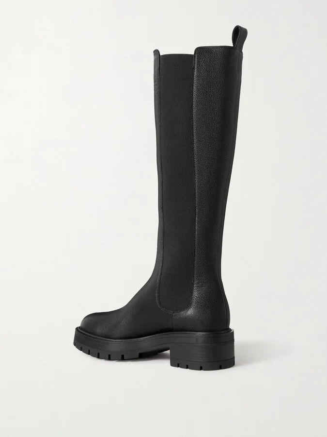 Aquazzura - Crosby Leather Knee Boots - Black - Image 3