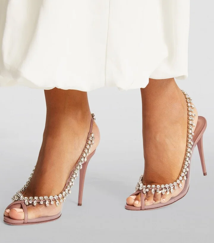 Aquazzura Crystal Temptation Sandals 105 - Image 2