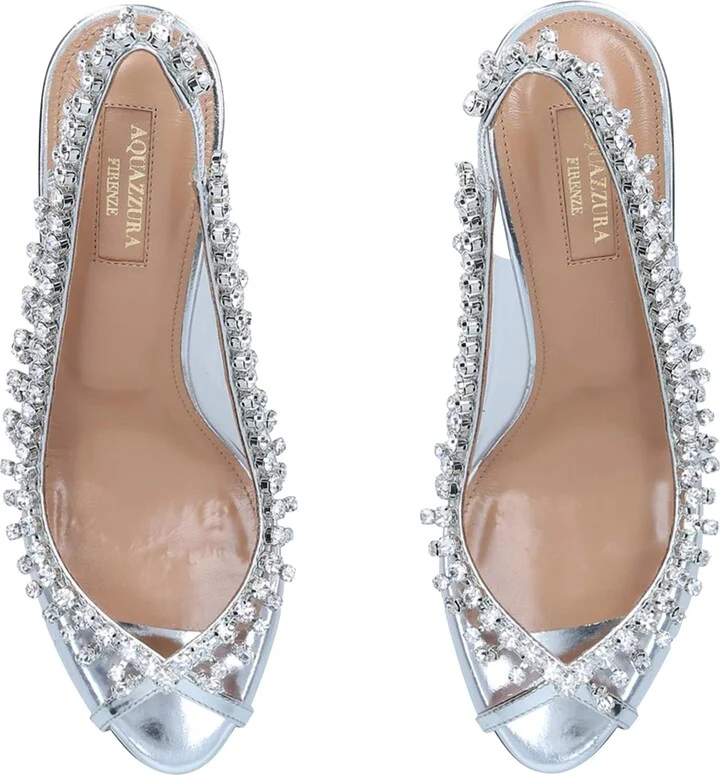 Aquazzura Crystal Temptation Sandals 75 - Image 3