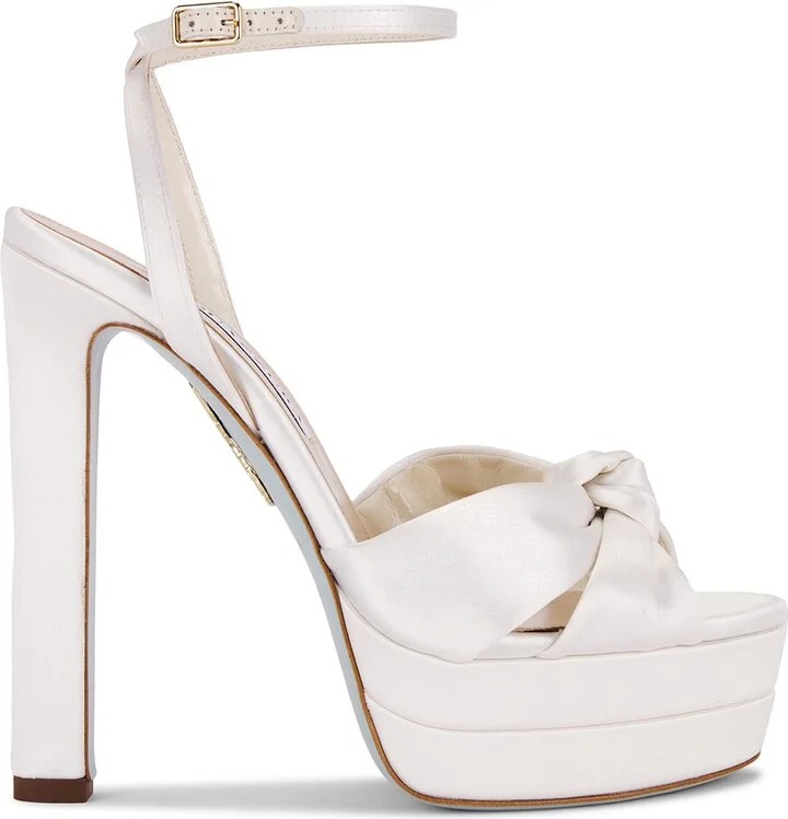 Aquazzura Cupid 130 Plateau Sandal in White