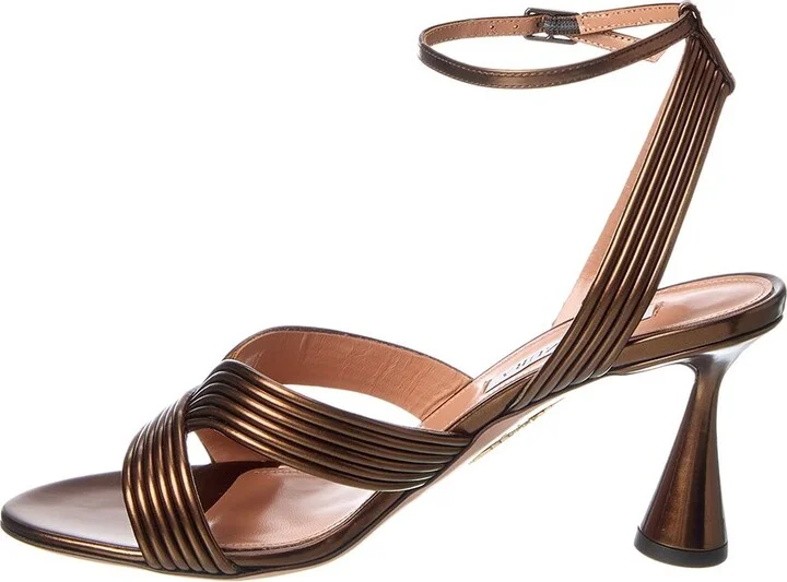Aquazzura Darly 75 Metallic Leather Sandal - Image 2