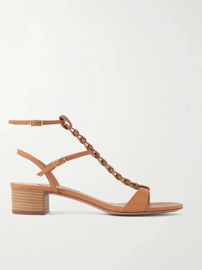 Aquazzura - Destiny Gladiator 35 Braided Leather Sandals - Brown
