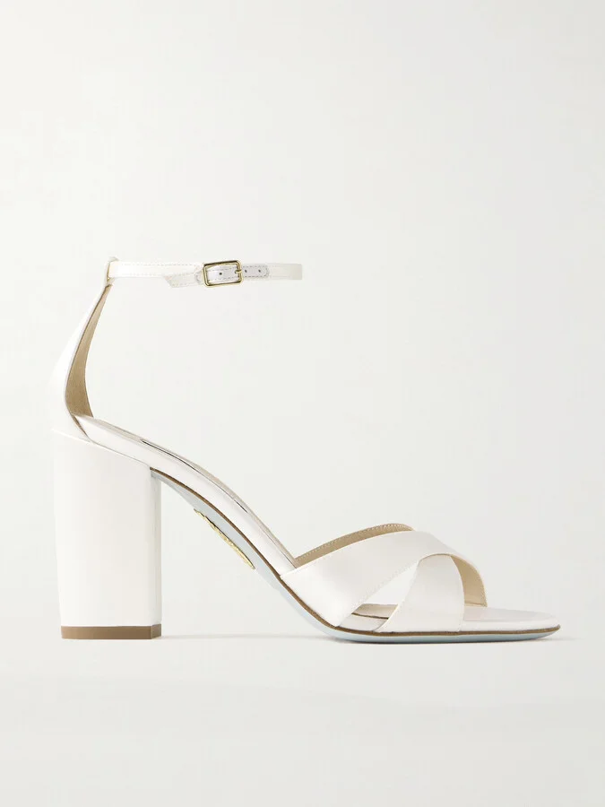 Aquazzura - Divine 85 Satin Sandals - White