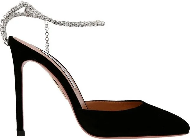 Aquazzura Embellished Ankle Strap Pumps