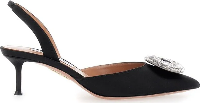 Aquazzura Embellished Hoop Slingback Pumps
