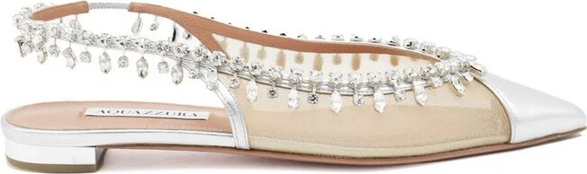 Aquazzura Embellished Slingback Ballet Flats