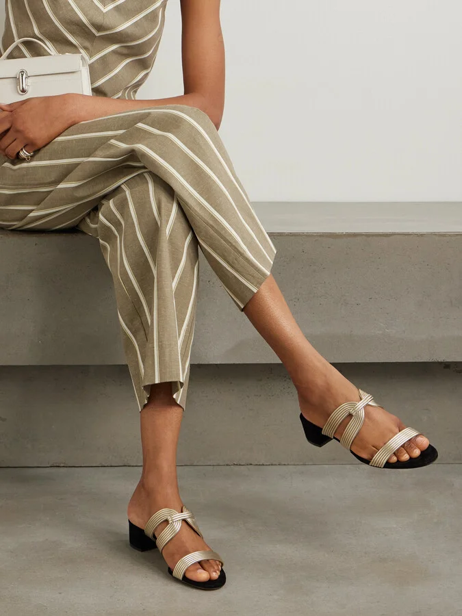 Aquazzura - Escencia 35 Knotted Metallic Sandals - Gold - Image 2