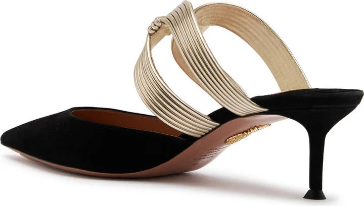 Aquazzura Esencia 50 Sculpted Suede Mules - Image 2
