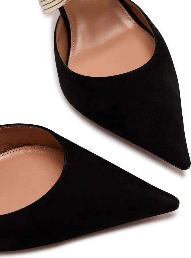 Aquazzura Esencia 50 Sculpted Suede Mules - Image 3