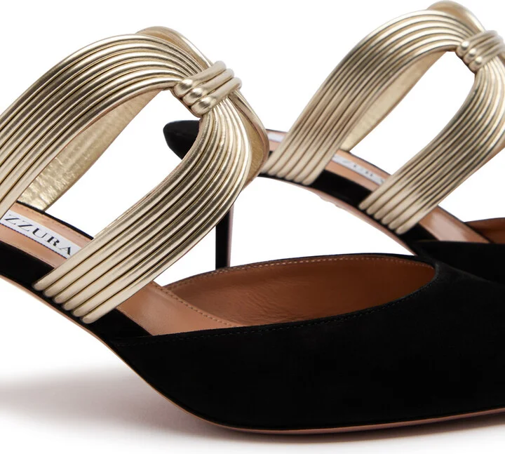 Aquazzura Esencia 50 Sculpted Suede Mules - Image 4