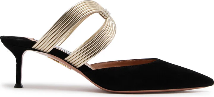 Aquazzura Esencia 50 Sculpted Suede Mules