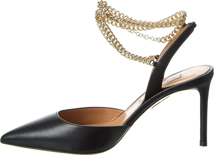 Aquazzura Flash 85 Leather Slingback Pump - Image 2