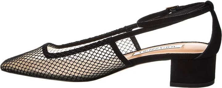 Aquazzura Forbidden Love 35 Suede & Mesh Pump - Image 2