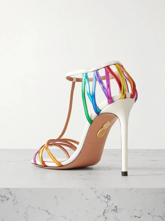 Aquazzura - Forever More 105 Leather Sandals - Multi - Image 3