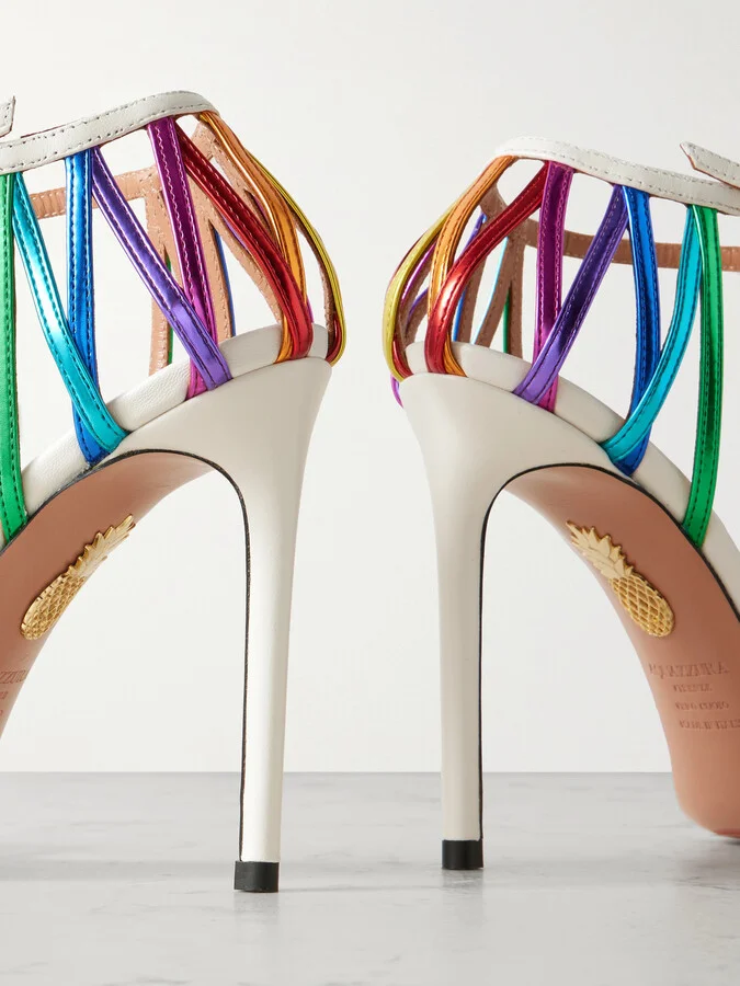Aquazzura - Forever More 105 Leather Sandals - Multi - Image 4