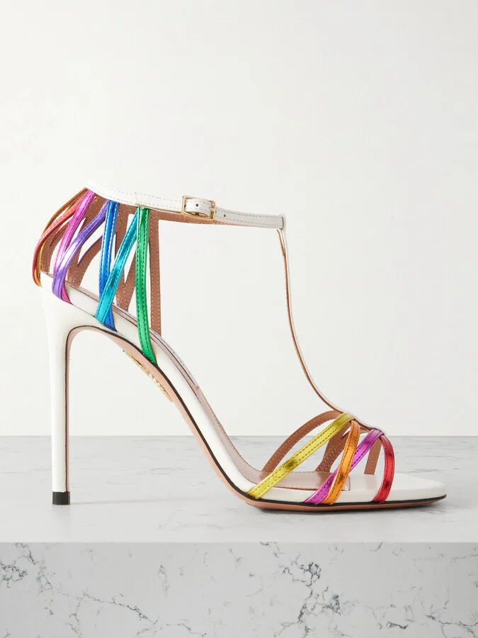 Aquazzura - Forever More 105 Leather Sandals - Multi