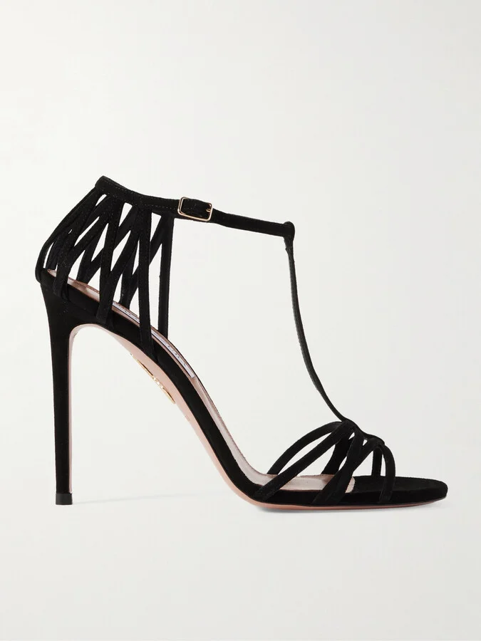 Aquazzura - Forever More 105 Suede Sandals - Black