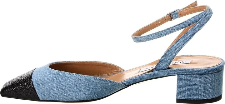 Aquazzura French Flirt 35 Denim & Leather Pump - Image 2