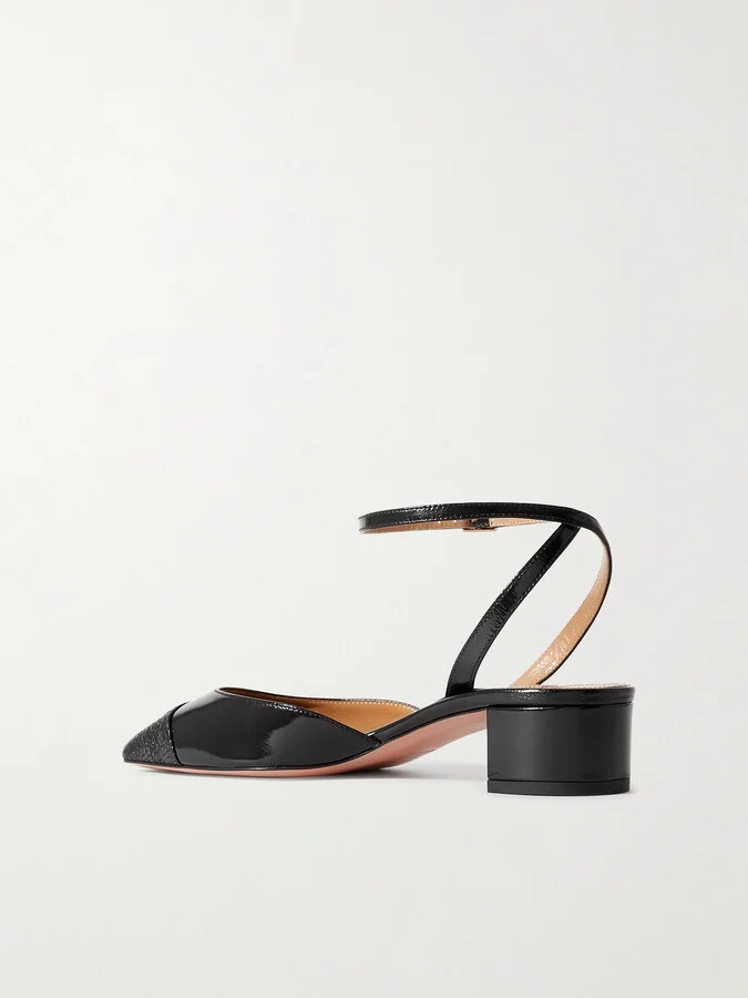 Aquazzura - French Flirt 35 Patent-leather Mary Jane Pumps - Black - Image 3