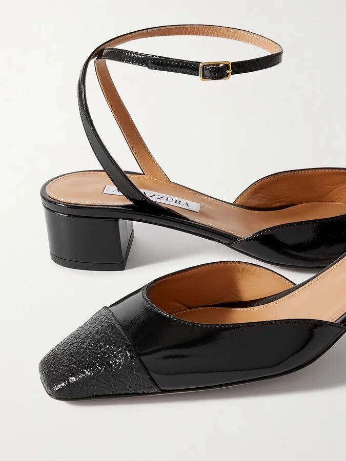 Aquazzura - French Flirt 35 Patent-leather Mary Jane Pumps - Black - Image 4