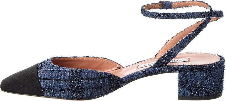 Aquazzura French Flirt 35 Tweed & Grosgrain Pump - Image 2
