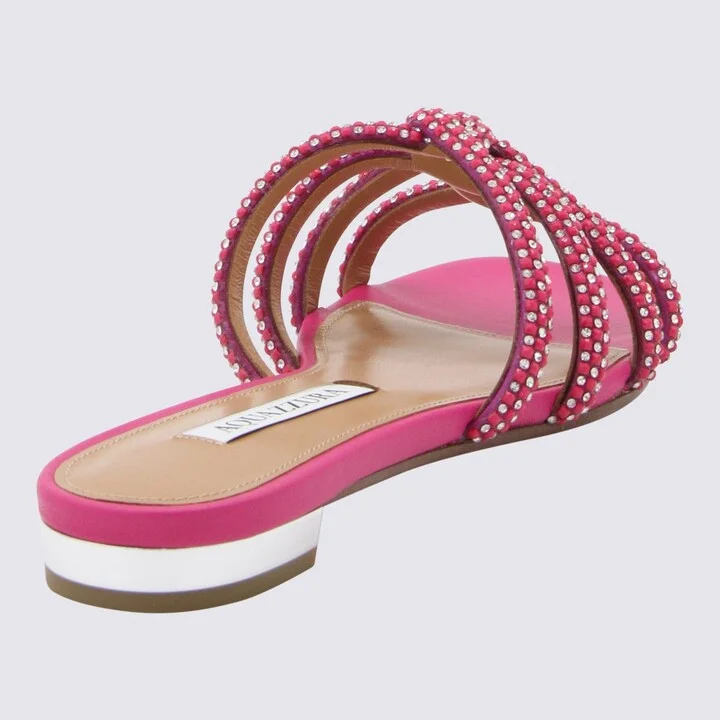 Aquazzura Fuchsia Pink Leather Sandals - Image 2
