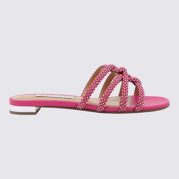 Aquazzura Fuchsia Pink Leather Sandals