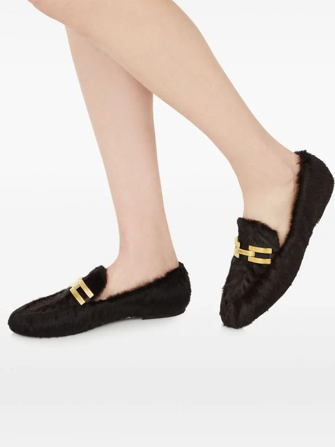 Aquazzura Furry Brandi Mocassin Shoes - Image 3