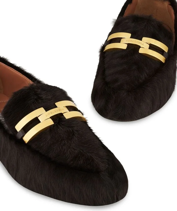 Aquazzura Furry Brandi Mocassin Shoes - Image 6
