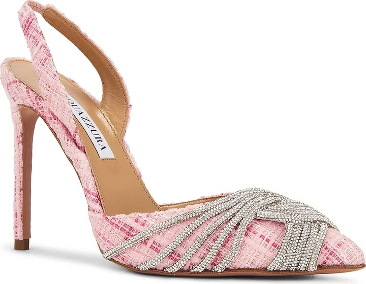 Aquazzura Gatsby 105 Slingback Pump in Pink - Image 2