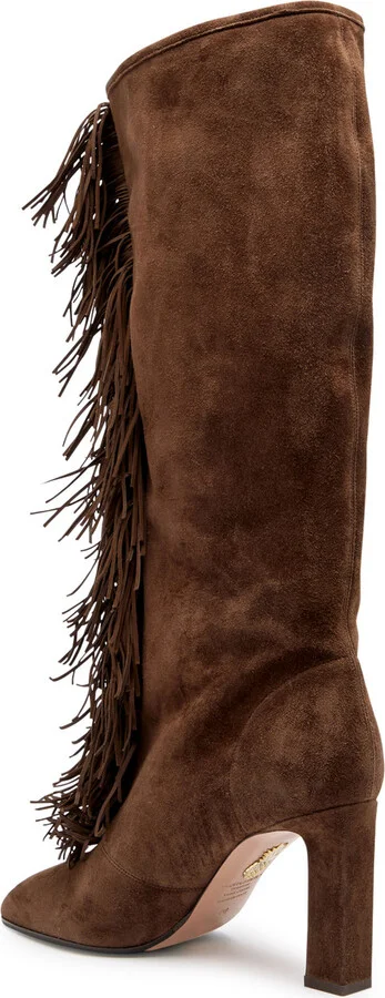 Aquazzura Gytane 85 Fringed Suede Knee-high Boots - Image 2