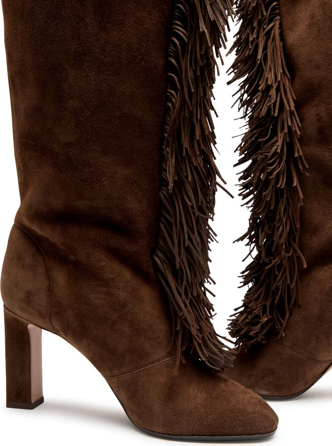Aquazzura Gytane 85 Fringed Suede Knee-high Boots - Image 3