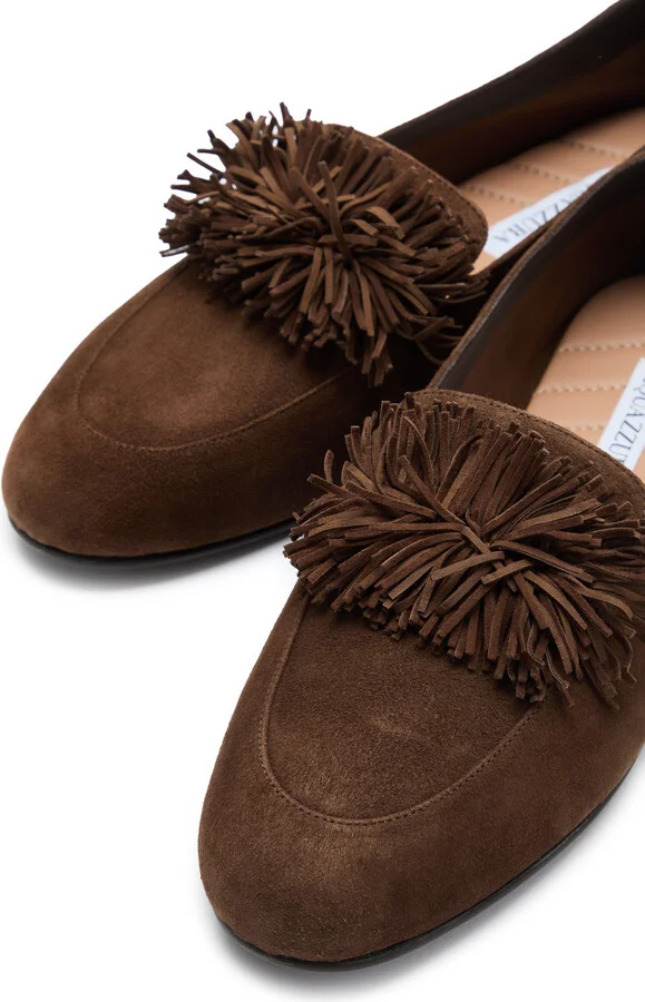 Aquazzura Gytane Fringed Suede Loafers - Image 3
