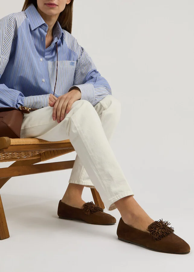 Aquazzura Gytane Fringed Suede Loafers - Image 5