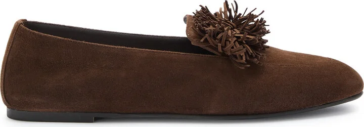 Aquazzura Gytane Fringed Suede Loafers