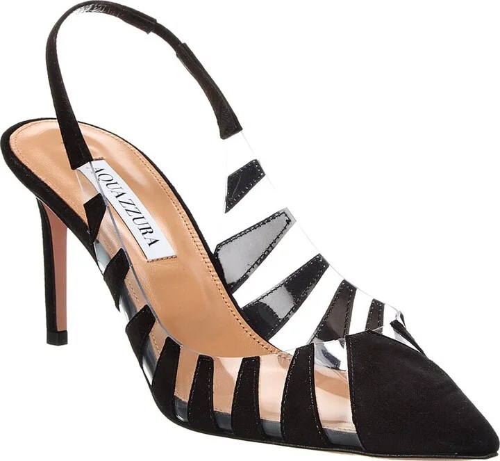 Aquazzura Hot Rumor 75 Suede & Vinyl Pump