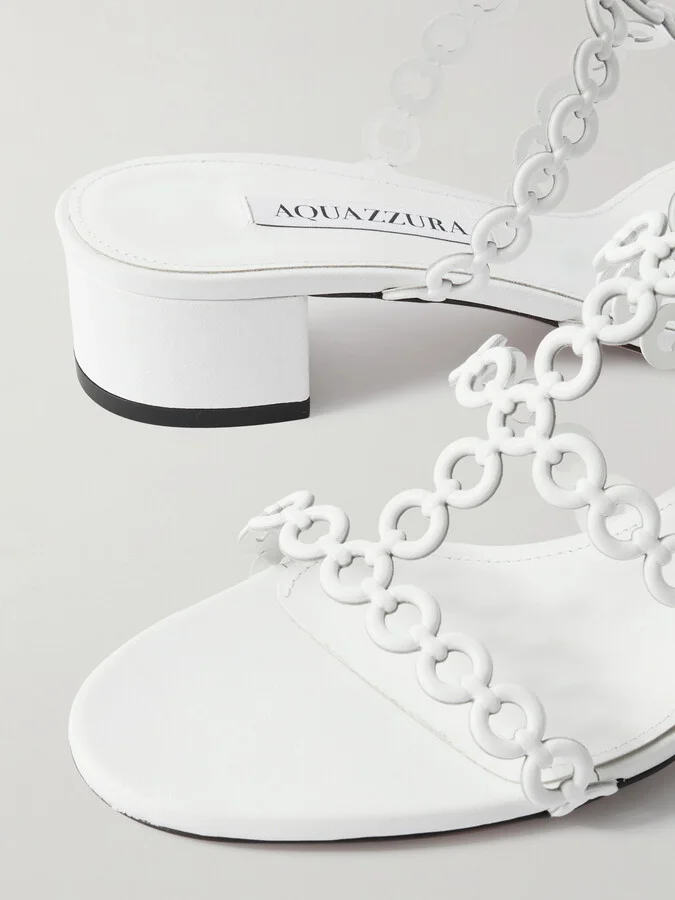 Aquazzura - Infinity Leather Sandals - White - Image 4