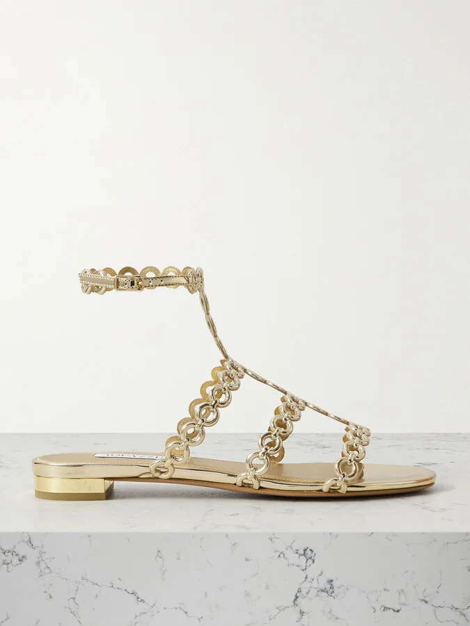 Aquazzura - Infinity Metallic Sandals - Gold