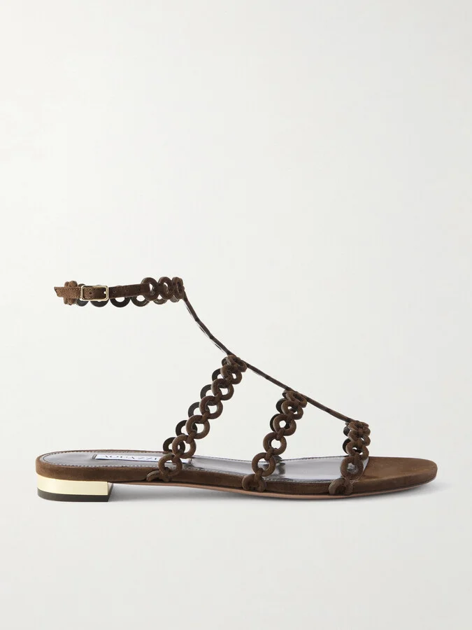 Aquazzura - Infinity Suede Sandals - Brown