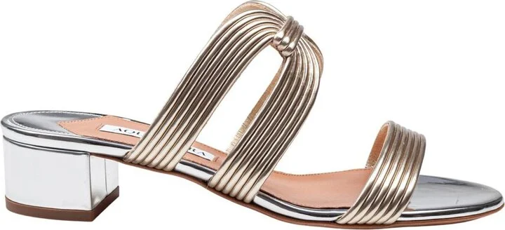 Aquazzura Laminated Leather Mule
