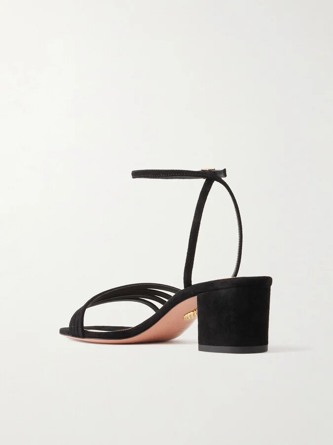 Aquazzura - Latour 50 Suede Sandals - Black - Image 3