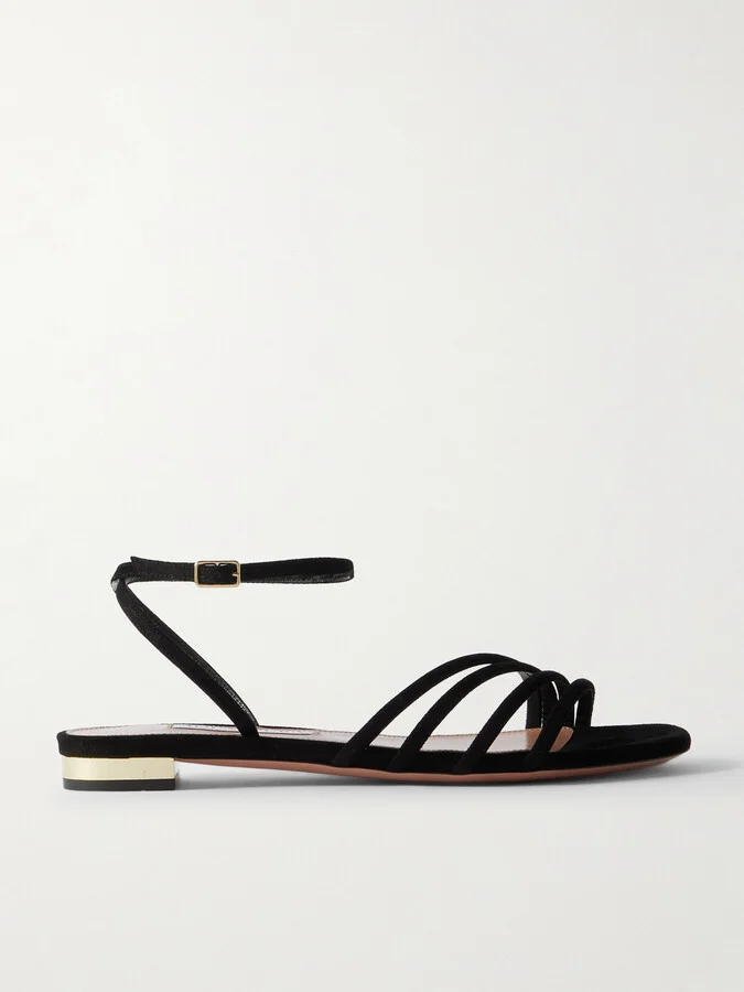 Aquazzura - Latour Suede Sandals - Black