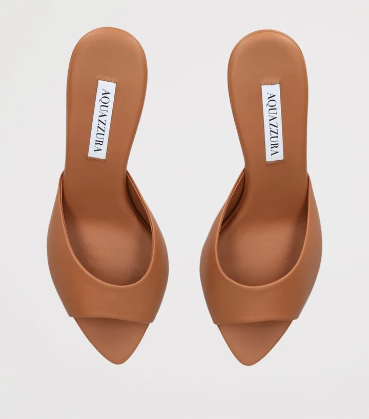 Aquazzura Leather Bisous Mules 65 - Image 4