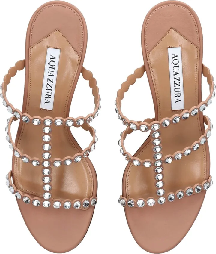 Aquazzura Leather Embellished Tequila Sandals 50 - Image 4
