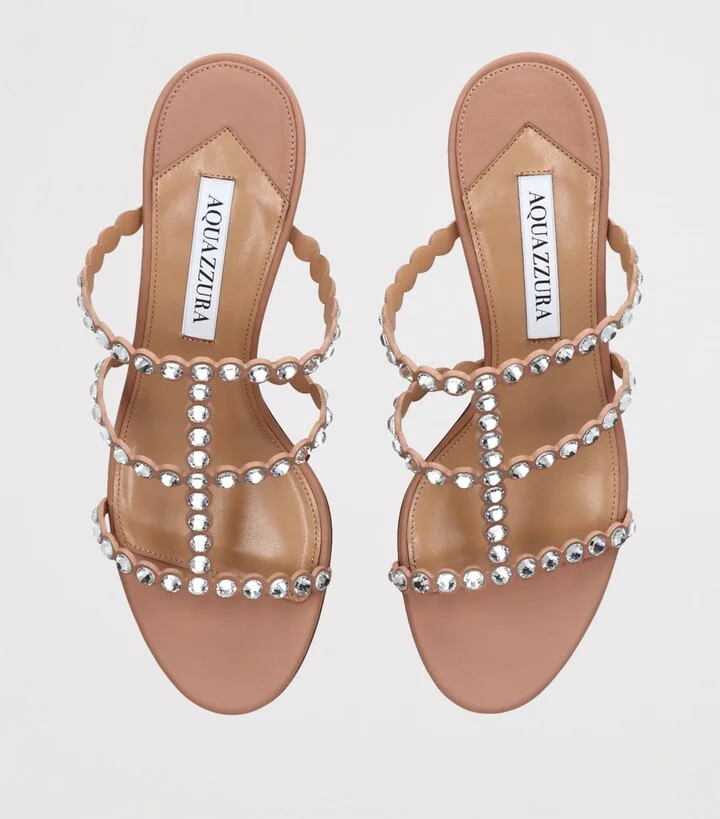 Aquazzura Leather Embellished Tequila Sandals 50 - Image 5