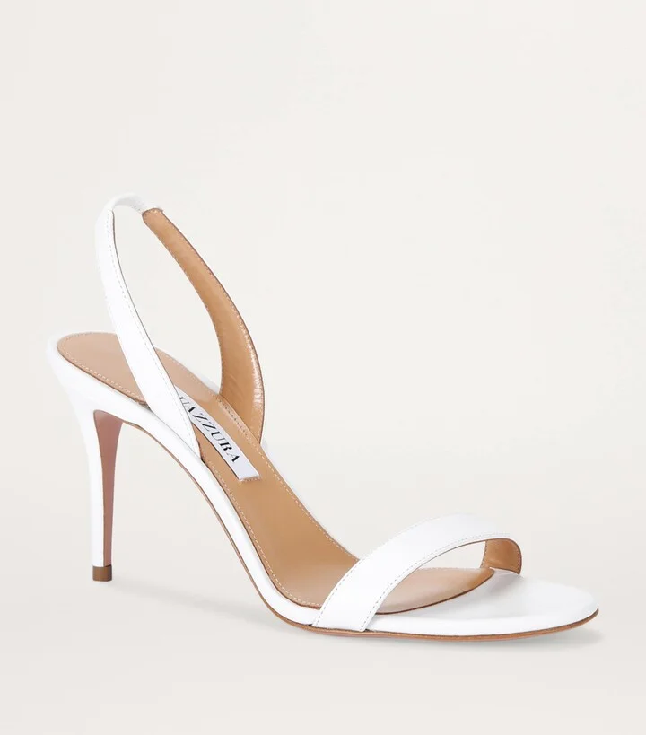 Aquazzura Leather So Nude Slingback Sandals 85 - Image 3