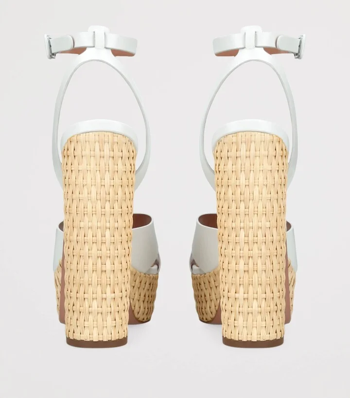 Aquazzura Leather Sunseeker Plateau Platform Sandals 140 - Image 2